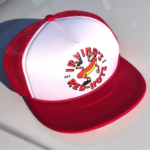 Irving's Red-Hots Red and White Trucker Hat - Picture 1 of 16